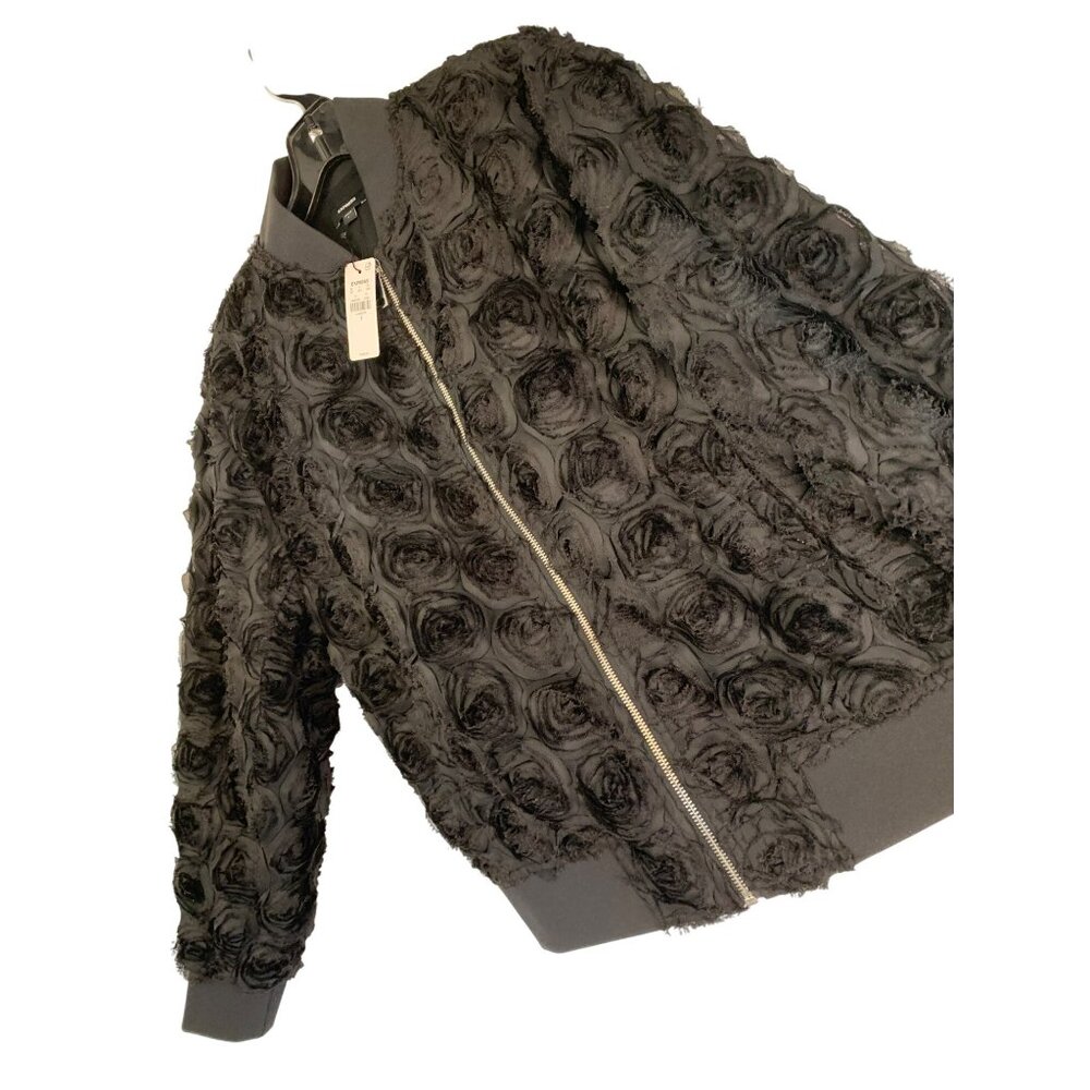 NWT Womens Express Bomber Jacket Black Size S/M